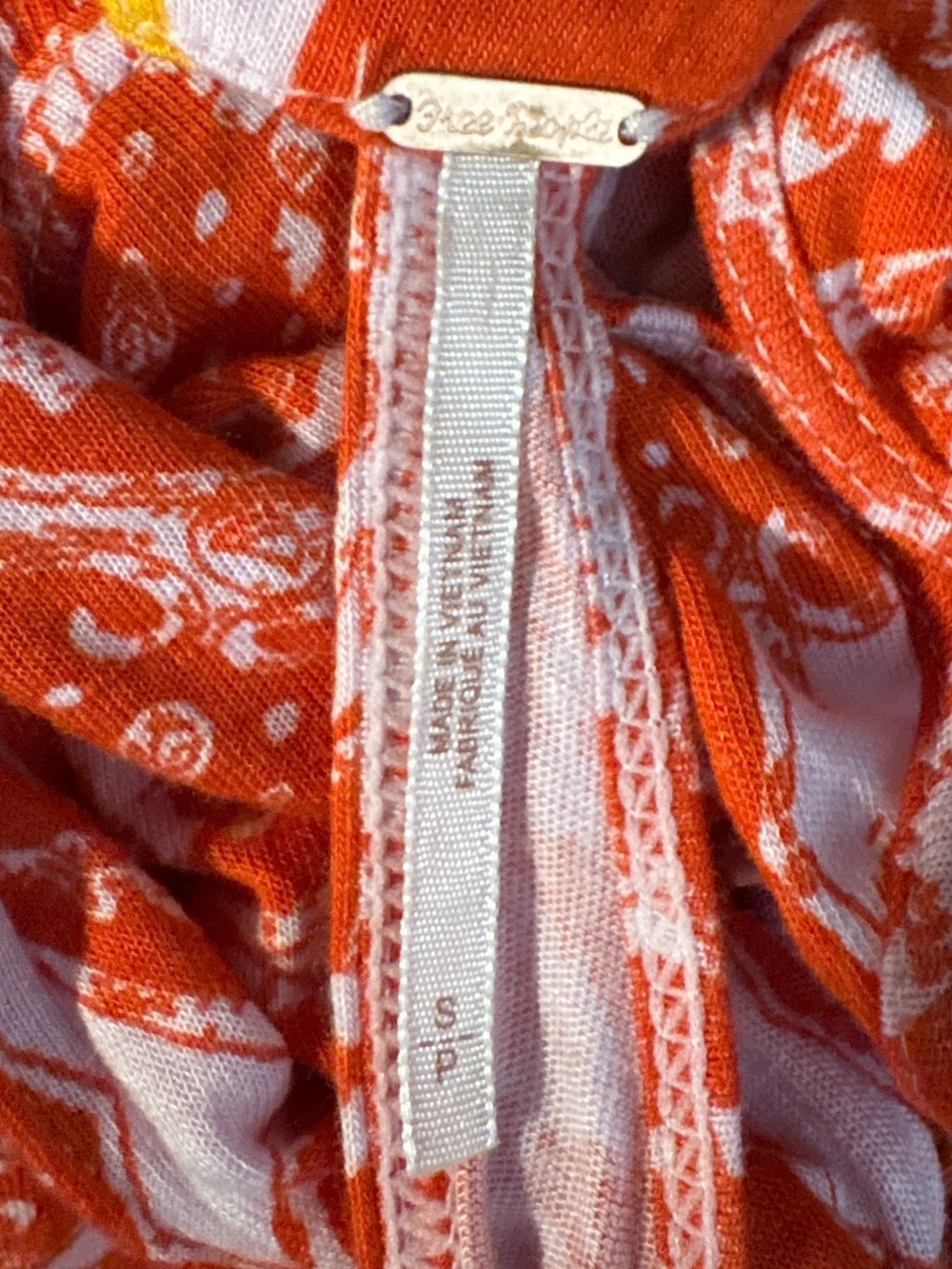 Sleeveless Red Print Halter Swing Top - Picture 6 of 6